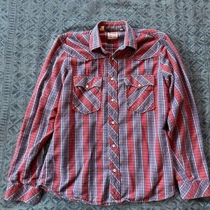 Levi's Red and Blue Checkered Men's Shirt